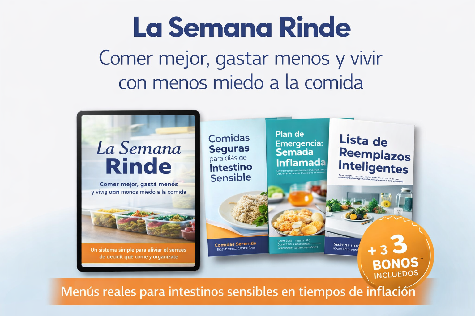 Comer sin Inflamarte Guía práctica para desinflamar el intestino y gastar menos en comida 🎁 + 3 bonos incluidos